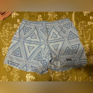 Patagonia Light Blue Patterned Baggies - 5inch